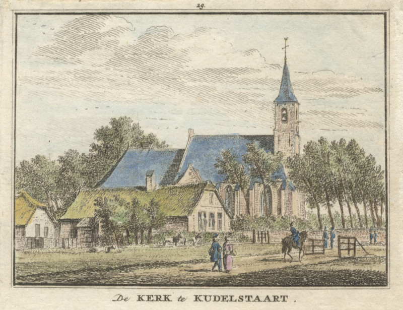 afbeelding van prent De Kerk te Kudelstaart van H. Spilman (Kudelstaart)