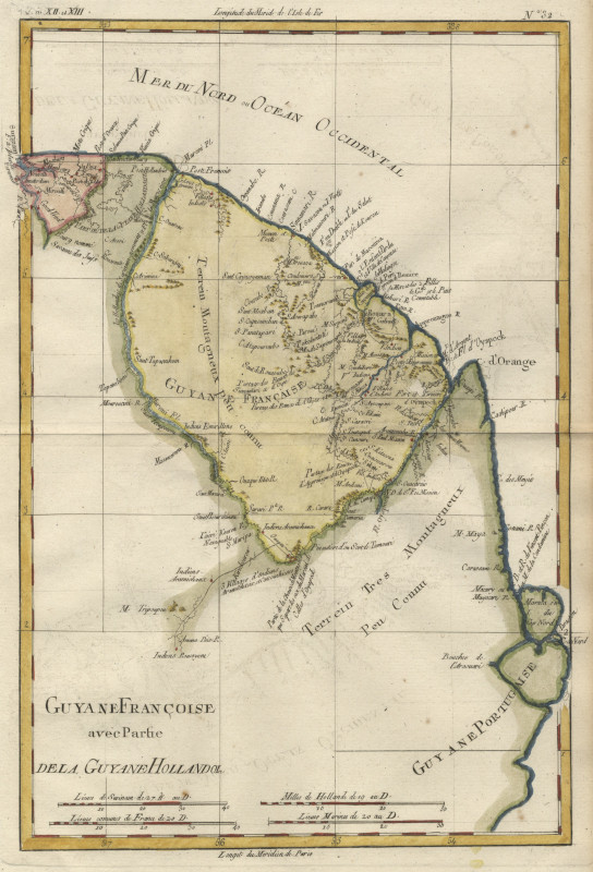 afbeelding van kaart Guyane Francoise avec partie de la Guyane Hollandoise van R. Bonne en G. Raynal