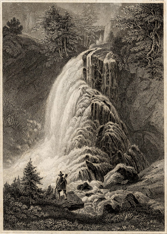 afbeelding van prent Der Gollinger Fall in Tyrol van nn (Gollinger Wasserfall)