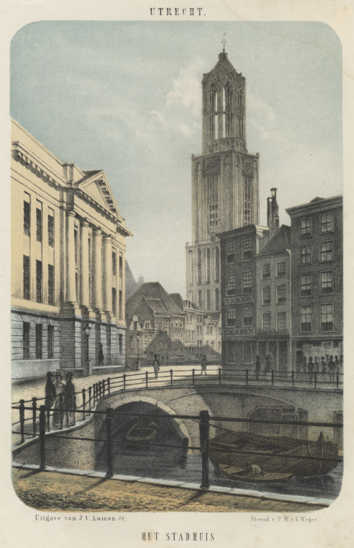 afbeelding van prent Utrecht. Het Stadhuis van P.W. v.d. Weijer (Utrecht)