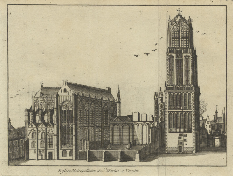 afbeelding van prent Eglise Metropolitaine de St. Martin a Utrecht van P. Devel (Utrecht)