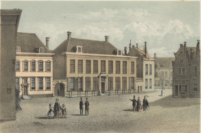 afbeelding van prent Nederlandsch gasthuis voor behoeftige en minvermogende ooglijders van P.W. v.d. Weijer (Utrecht)