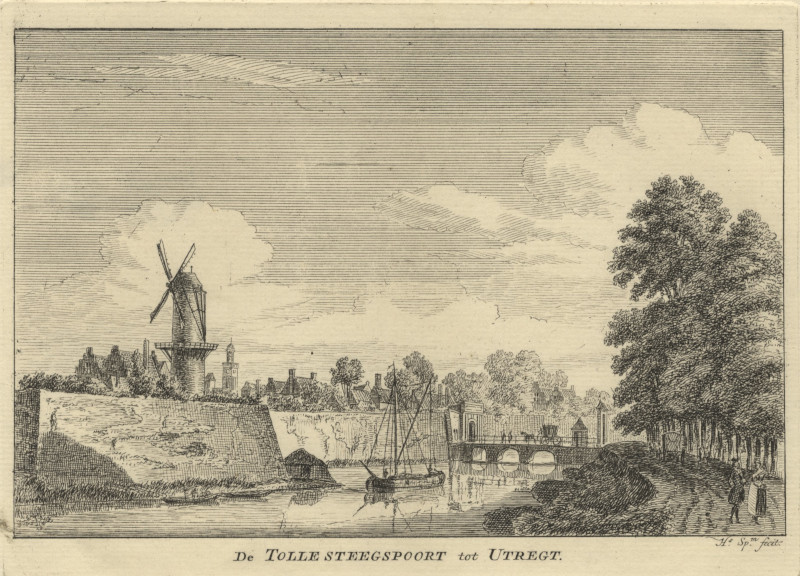 afbeelding van prent De Tollesteegspoort tot Utregt van H.Spilman (Utrecht)