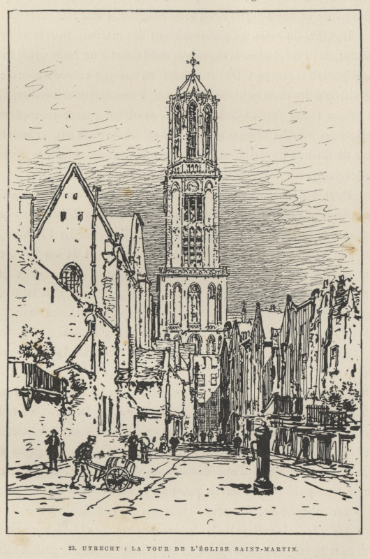 afbeelding van prent Utrecht: la tour de l´église Saint-Martin van nn (Utrecht)