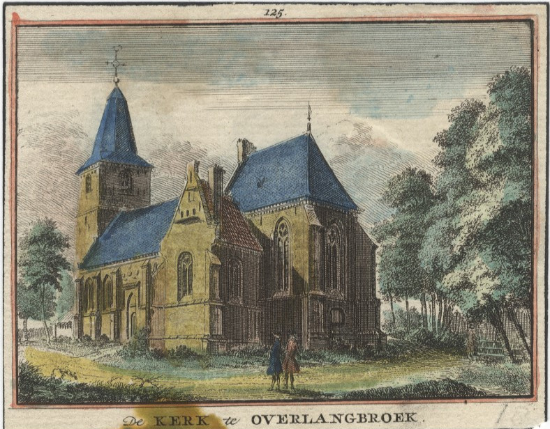 afbeelding van prent De Kerk te Overlangbroek van H. Spilman naar J. de Beijer (Langbroek, Wijk bij Duurstede)