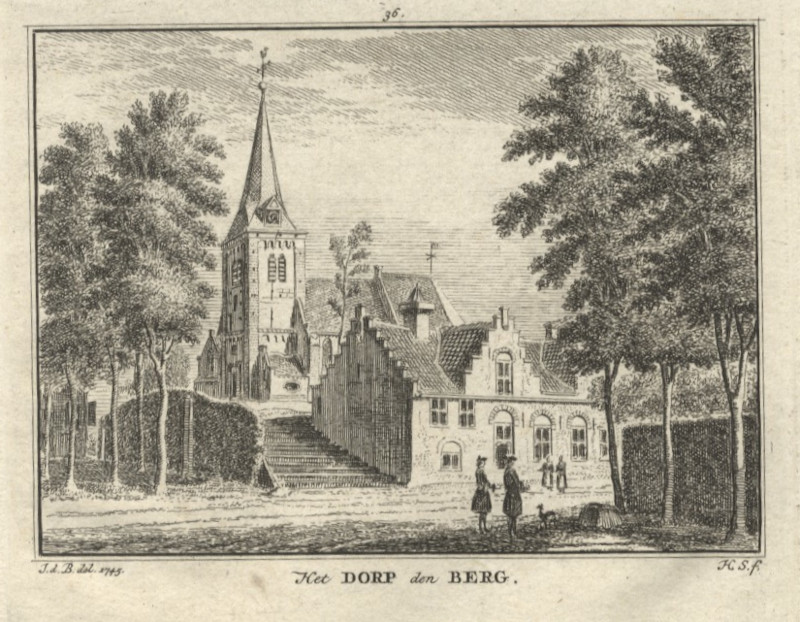 afbeelding van prent Het dorp den Berg van H. Spilman naar J. de Beijer (Nederhorst den Berg)