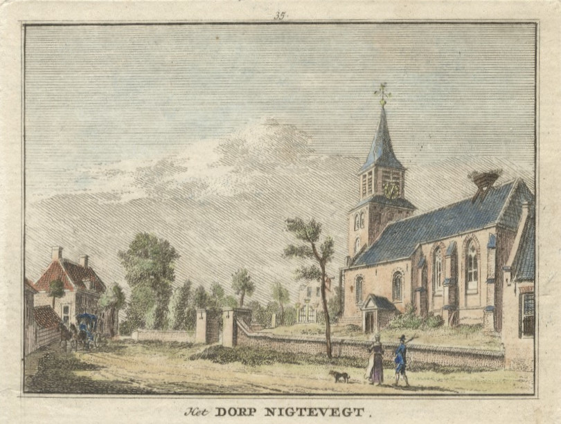 afbeelding van prent Het Dorp Nigtevegt van H. Spilman (Nigtevecht)