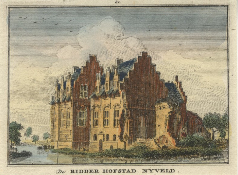 afbeelding van prent De Ridder Hofstad Nyveld van H. Spilman naar J. de Beijer (De Meern)