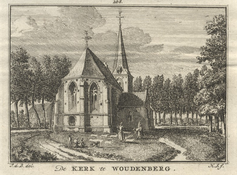 afbeelding van prent De Kerk te Woudenberg van H. Spilman naar J. de Beijer (Woudenberg)