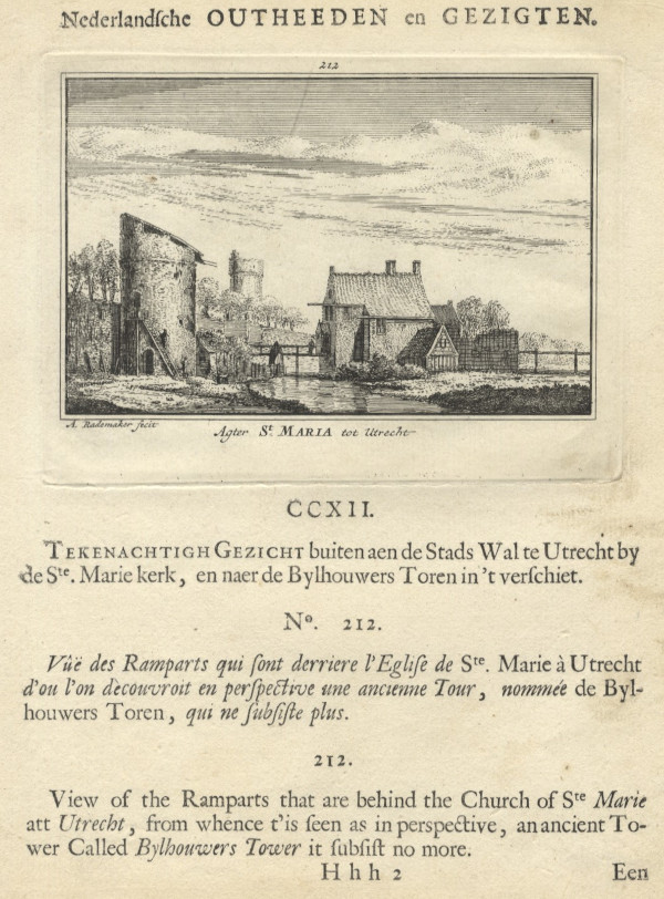 afbeelding van prent Agter St. Maria tot Utrecht van A. Rademaker (Utrecht)