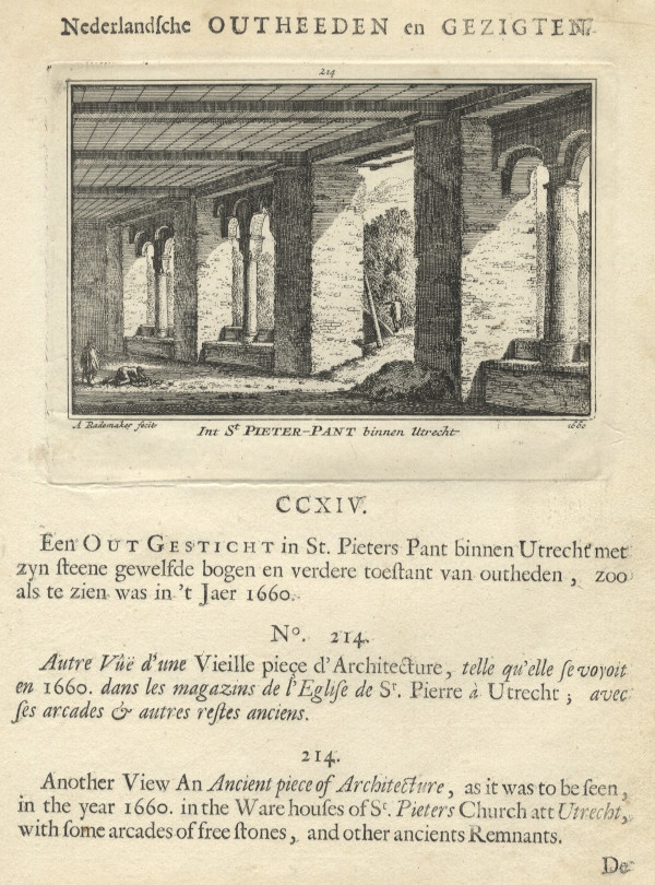 afbeelding van prent Int. St. Pieter-Pant binnen Utrecht van A. Rademaker (Utrecht)