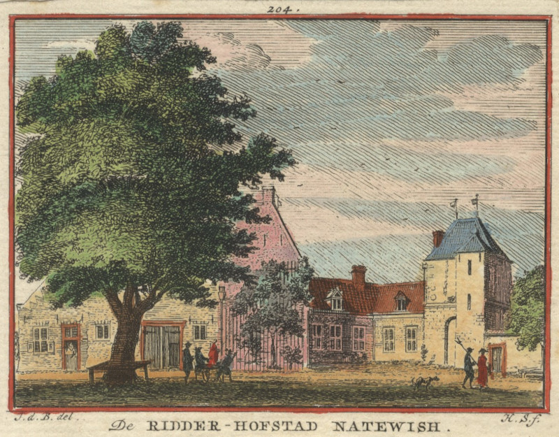 afbeelding van prent De Ridder-Hofstad Natewish van H. Spilman naar J. de Beijer (Amerongen)