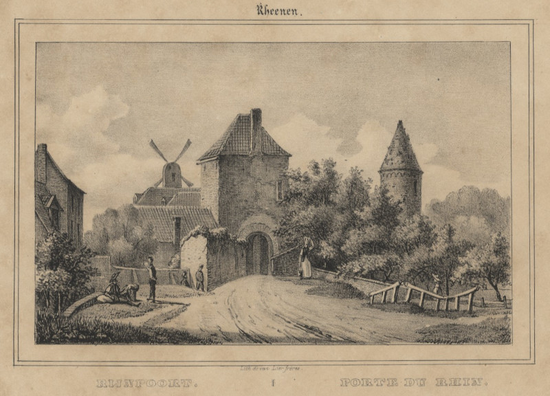 afbeelding van prent Rijnpoort ; Porte du Rhin van gebr. van Lier (Rhenen)