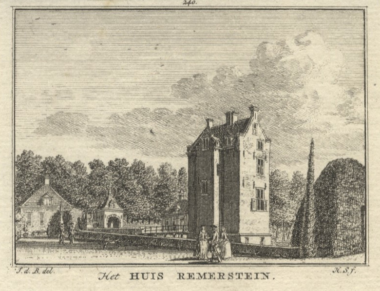 afbeelding van prent Het Huis Remerstein van H. Spilman naar J. de Beijer (Rhenen)