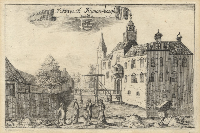 afbeelding van prent ´t Huys te Rynen-borgh van J. Broedelet, C. Specht (Jutphaas)