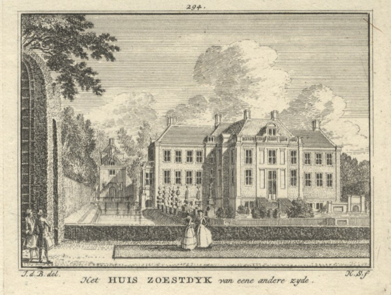 afbeelding van prent Het Huis Zoestdyk van eene andere zyde van H. Spilman naar J. de Beijer (Baarn)