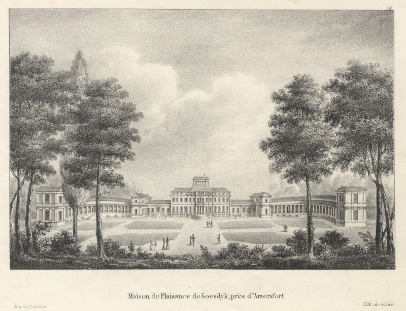 afbeelding van prent Maison des Plaisance de Soesdyk, pres d´Amersfort van A. Jobard, naar Goetghebuer (Baarn)