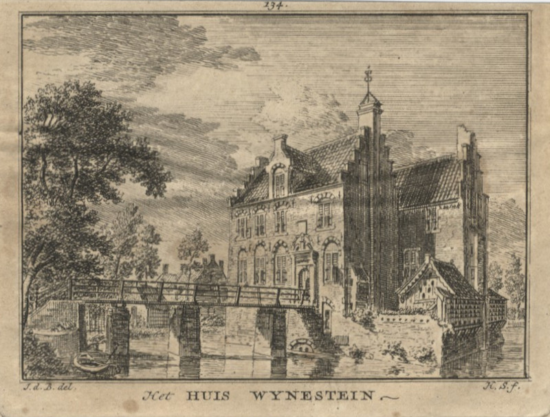 afbeelding van prent Het Huis Wynestein van H. Spilman naar J. de Beijer (Jutphaas)