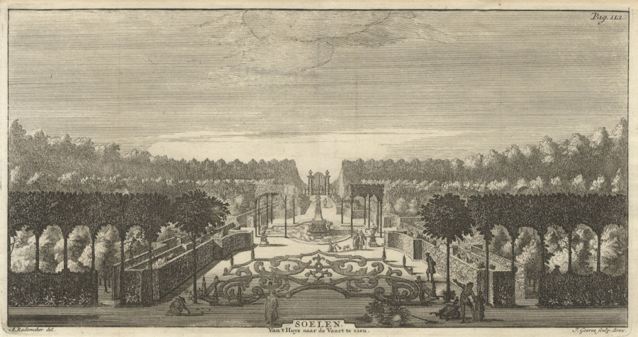 afbeelding van prent Soelen, van ´t huys naar de Vaart te zien van A. Rademaker, J. Goeree (Zoelen)