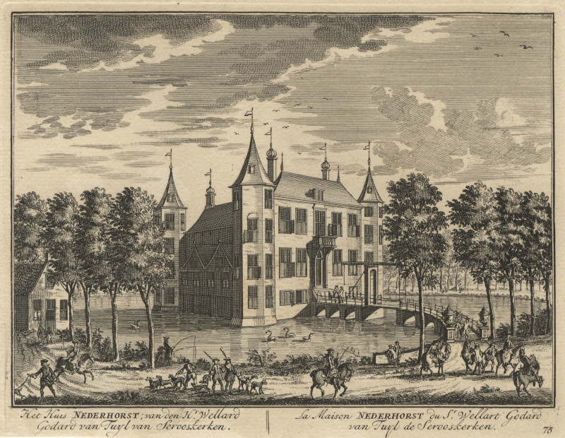 afbeelding van prent Het Huis Nederhorst; van den Hr Wellard Godard van Tuyl van Serooskerken van D. Stoopendaal (Nederhorst den Berg)