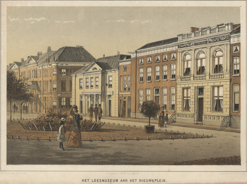 afbeelding van prent Het Leesmuseum aan het Nieuweplein van G.J. Bos, P.W.M. Trap (Arnhem)