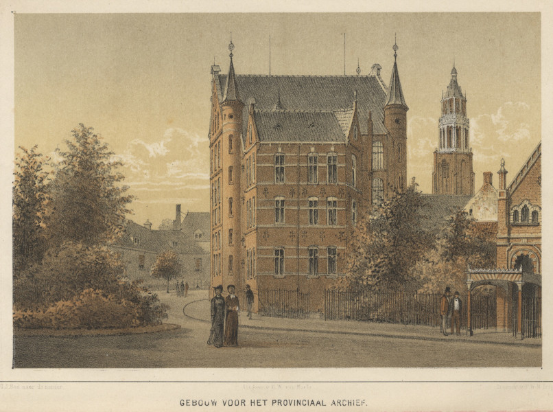 afbeelding van prent Gebouw voor het Provinciaal Archief van G.J. Bos, P.W.M. Trap (Arnhem)