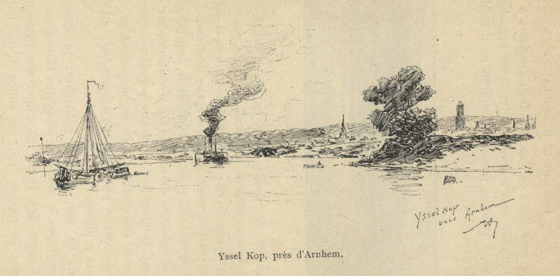 afbeelding van prent Yssel Kop, près d´Arnhem van nn (Arnhem)