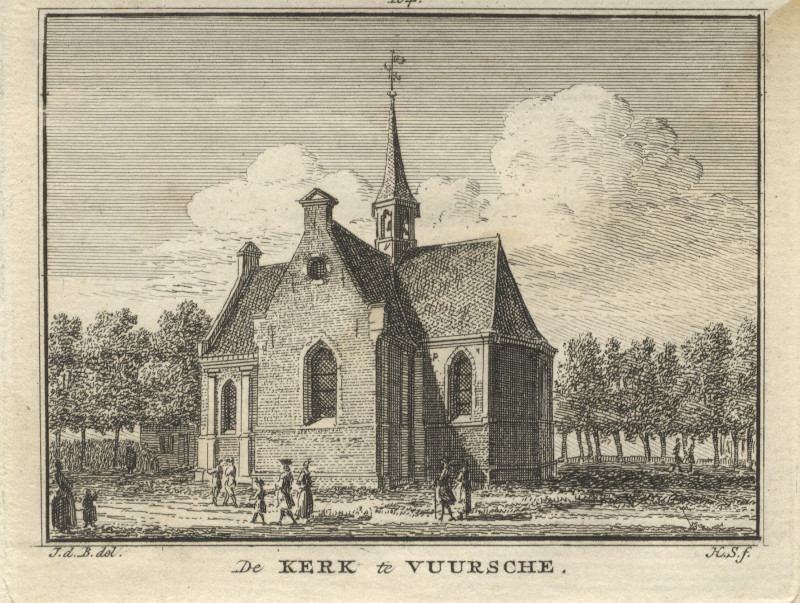 afbeelding van prent De Kerk te Vuursche van H. Spilman naar J. de Beijer (Lage Vuursche)