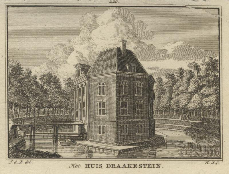 afbeelding van prent Het Huis Draakestein van H. Spilman naar J. de Beijer (Lage Vuursche)