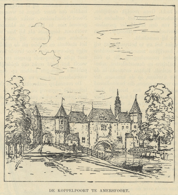 afbeelding van prent De Koppelpoort te Amersfoort van nn (Amersfoort)