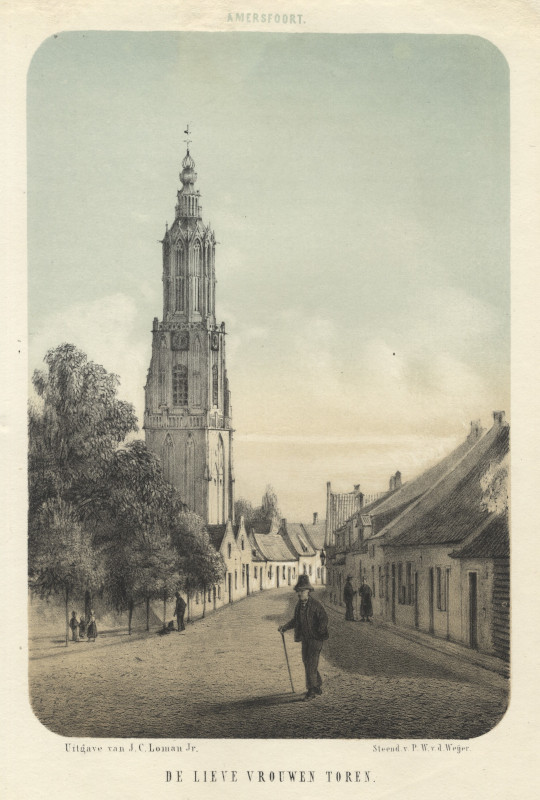 afbeelding van prent De Lieve Vrouwen Toren van P.W. v.d. Weijer (Amersfoort)