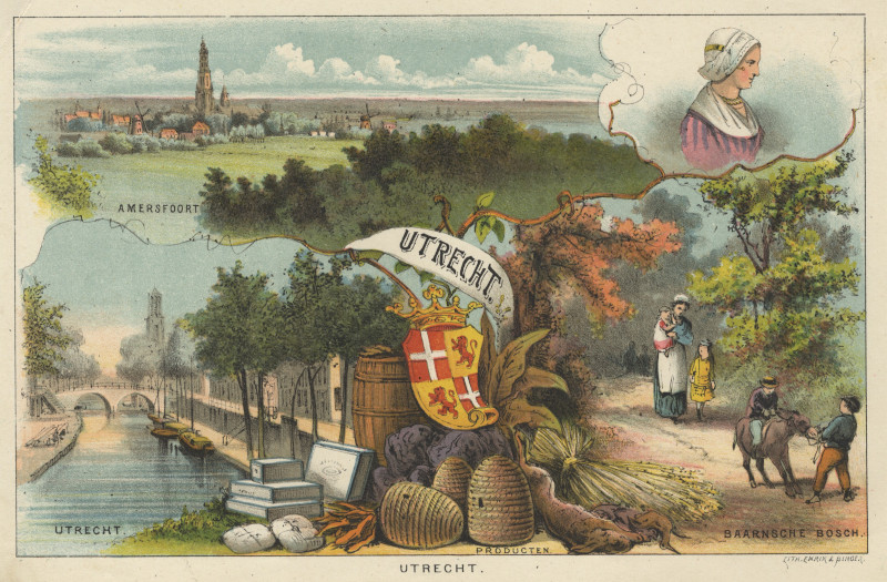 afbeelding van prent Utrecht van Emrik en Binger (Amersfoort, Utrecht, Baarn)