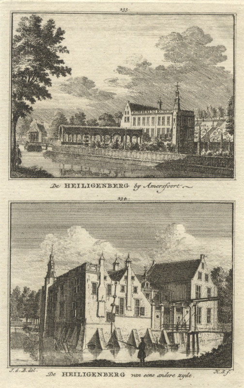afbeelding van prent De Heiligenberg by Amersfoort; van eene andere zyde van H. Spilman naar J. de Beijer (Amersfoort)