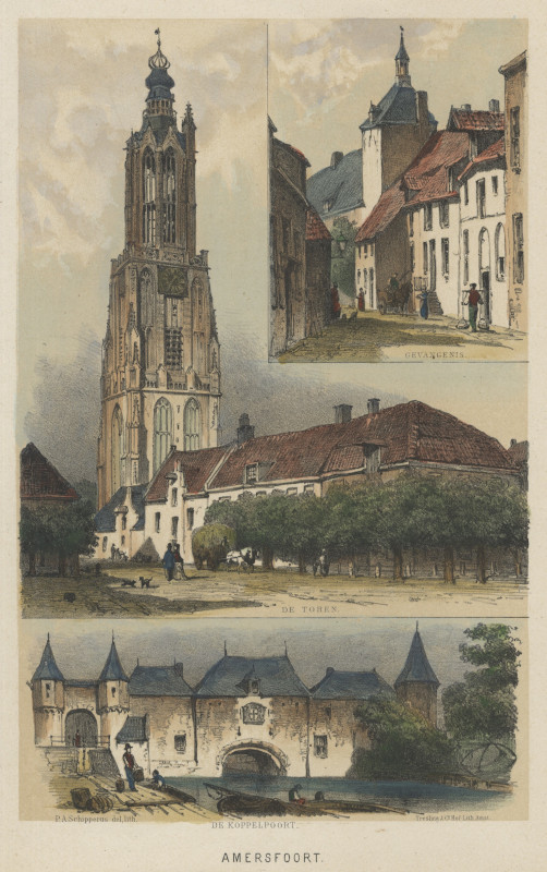 afbeelding van prent Amersfoort van P.A. Schipperus (Amersfoort)