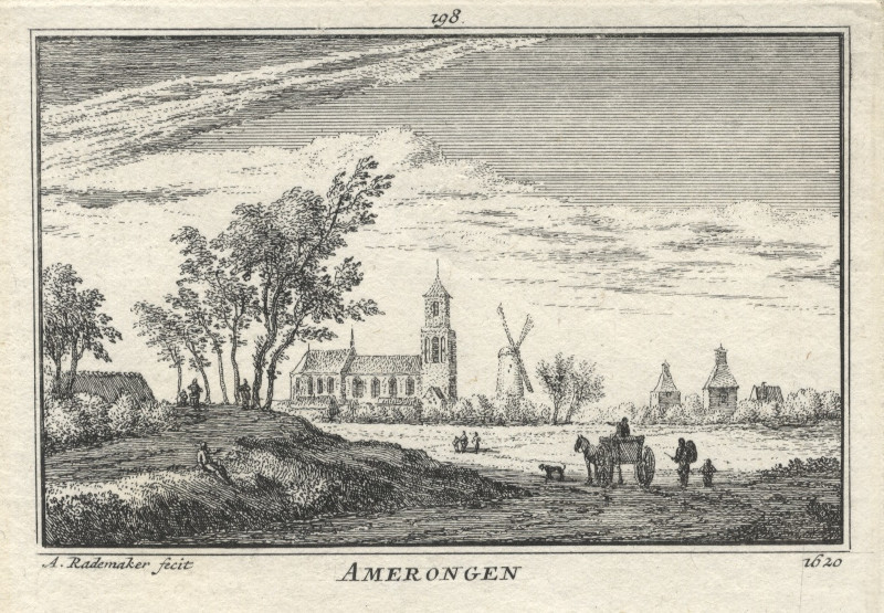 afbeelding van prent Amerongen 1620 van A. Rademaker (Amerongen)