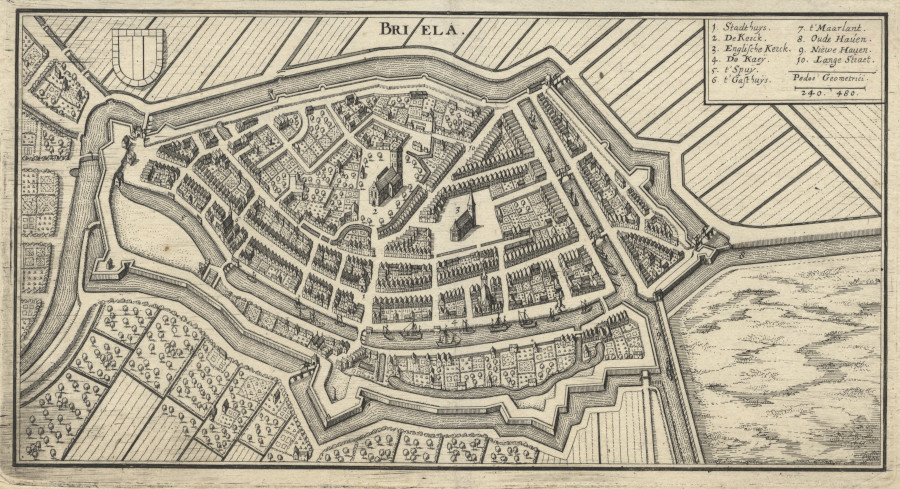 afbeelding van plattegrond Briela van M. Merian (Brielle)