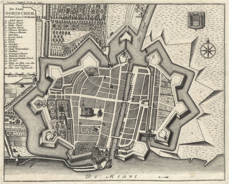 afbeelding van plattegrond De Stad Gorinchem van verbeterd door J.M. Martini (Gorinchem)