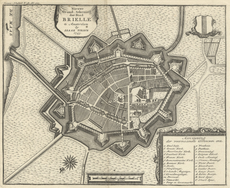 afbeelding van plattegrond Nieuwe Grond-tekening der Stad Brielle van nn (Brielle)