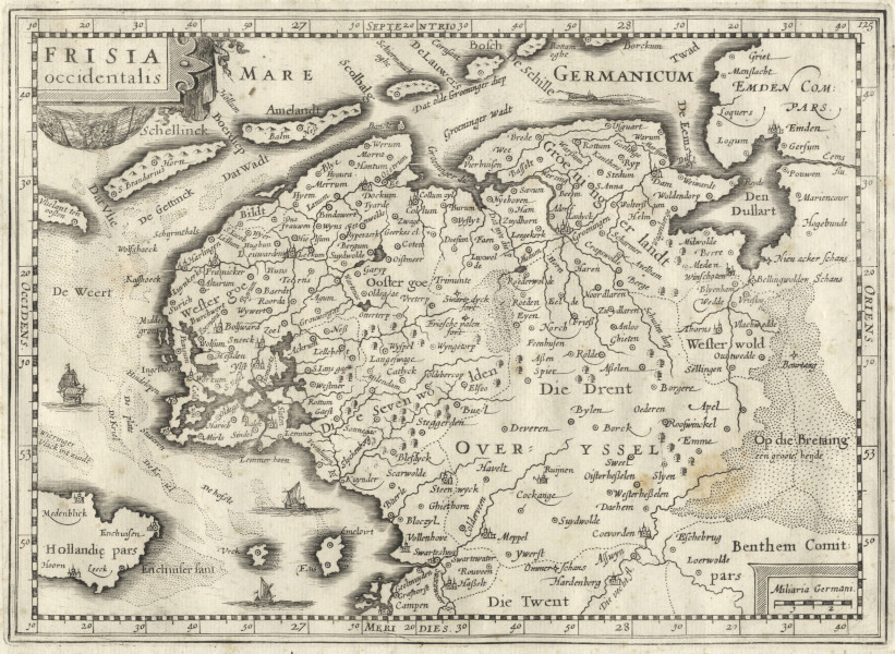 afbeelding van kaart Frisia Occidentalis van P. Kaerius