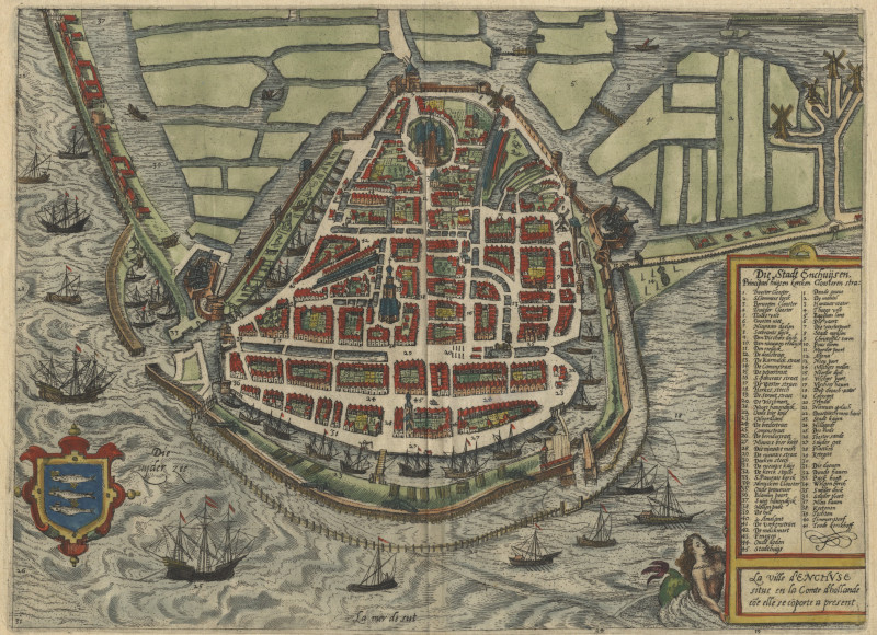 afbeelding van prent Die Stadt Enchuijsen van L. Guicciardini (Enkhuizen)