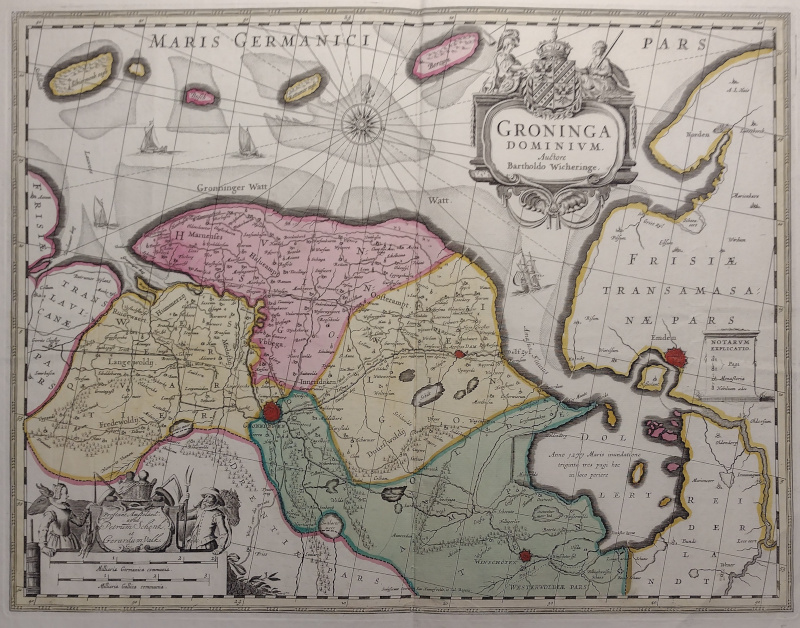 afbeelding van kaart Groninga Dominium auctore Bartholdo Wicheringe van Barthold Wicheringe, P. Schenk en G. Valk