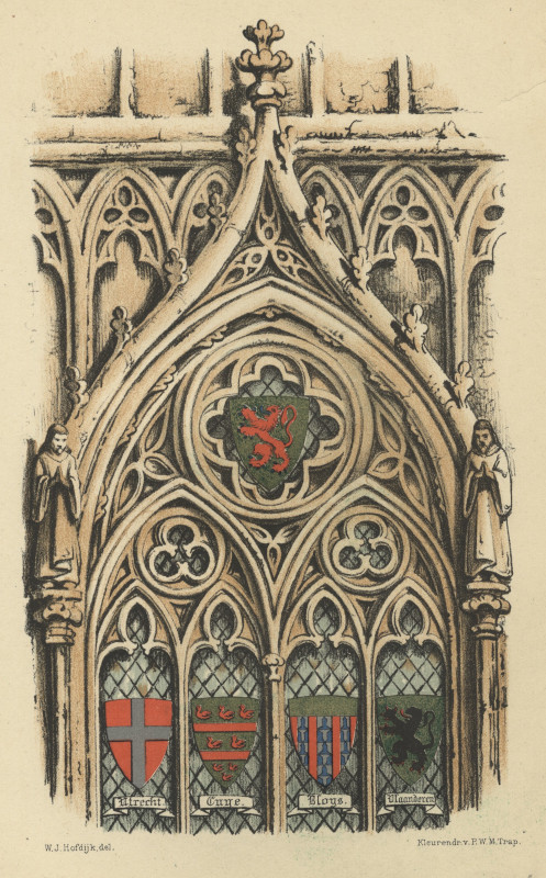 afbeelding van prent Glas in lood raam van W.J. Hofdijk, P.W.M. Trap