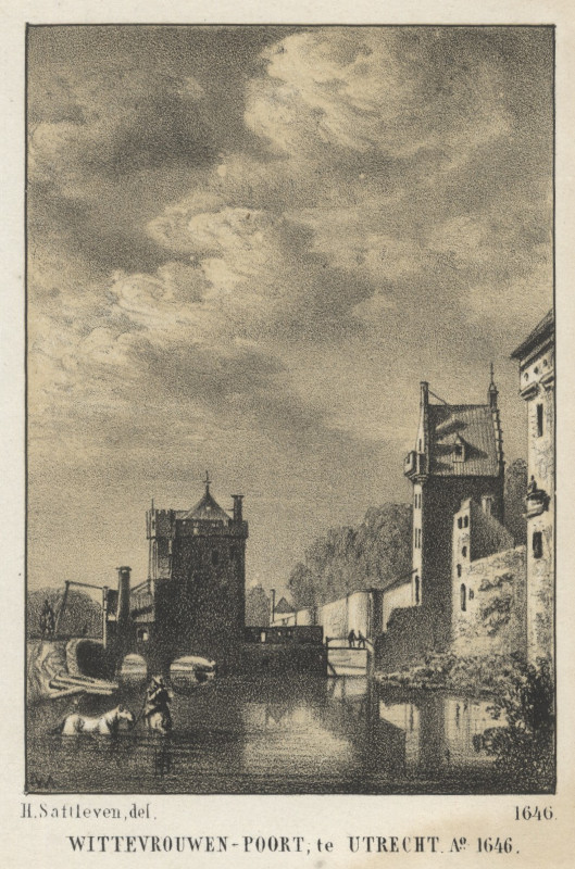 afbeelding van prent Wittevrouwen-Poort, te Utrecht anno 1646 van H. Saftleven (Utrecht)
