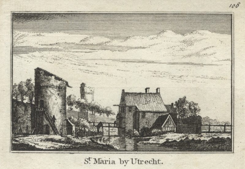 afbeelding van prent St. Maria by Utrecht van A. Rademaker (Utrecht)