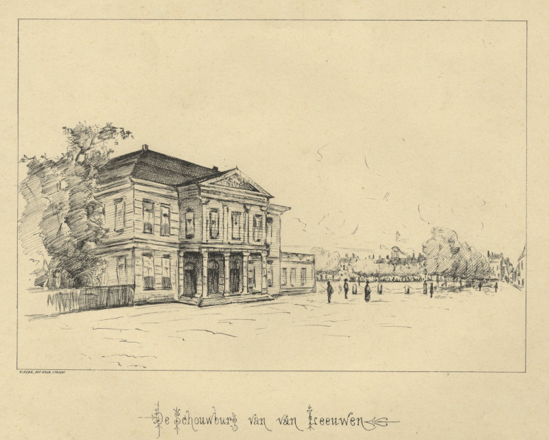 afbeelding van prent De Schouwburg van van Leeuwen van nn (Utrecht)