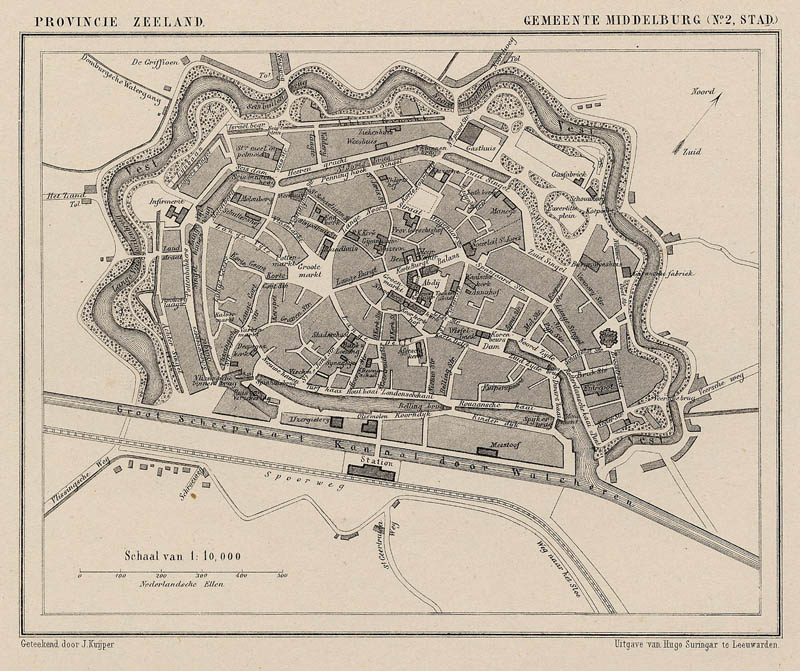 afbeelding van Kuyperkaart Gemeente Middelburg Stadsplattegrond van J Kuyper