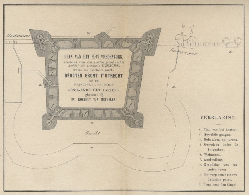 afbeelding van prent Plan van het Slot Vredenburg van nn (Utrecht)