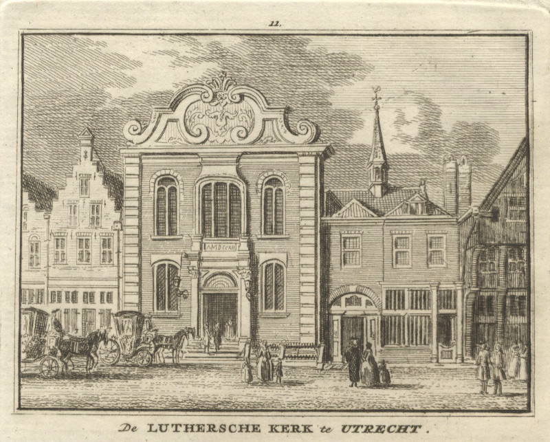 afbeelding van prent De Luthersche Kerk te Utrecht van H. Spilman (Utrecht)