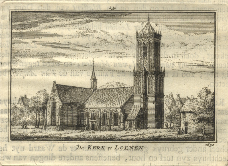afbeelding van prent De Kerk te Loenen van A. Rademaker (Loenen aan de Vecht)