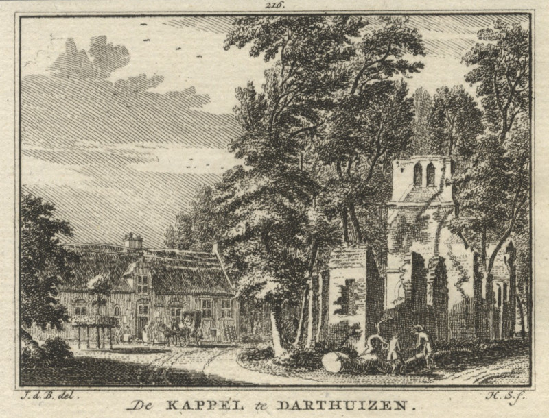 afbeelding van prent De kappel te Darthuizen van H. Spilman, naar J. de Beijer (Leersum)
